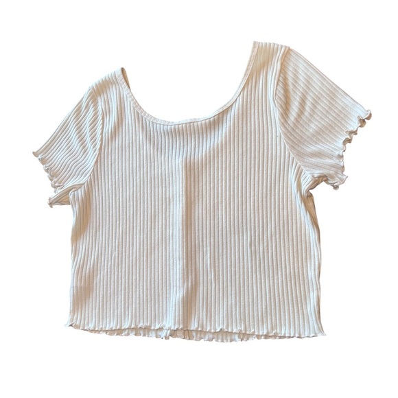Double Zero Lovely Ribbed Button Front Crop Top Size L - Picture 5 of 8